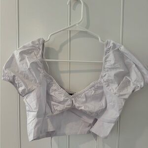 White Tie Open Front Super Cropped Top